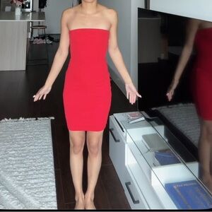 Forever 21 Strapless Red Bodycon Mini Dress